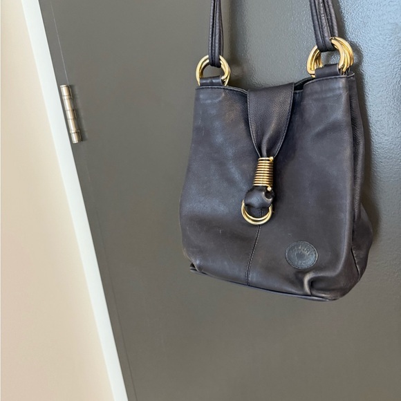 Henry’s Original Leather navy vintage bucket good embellish GVC leather bag Bag - Picture 5 of 15